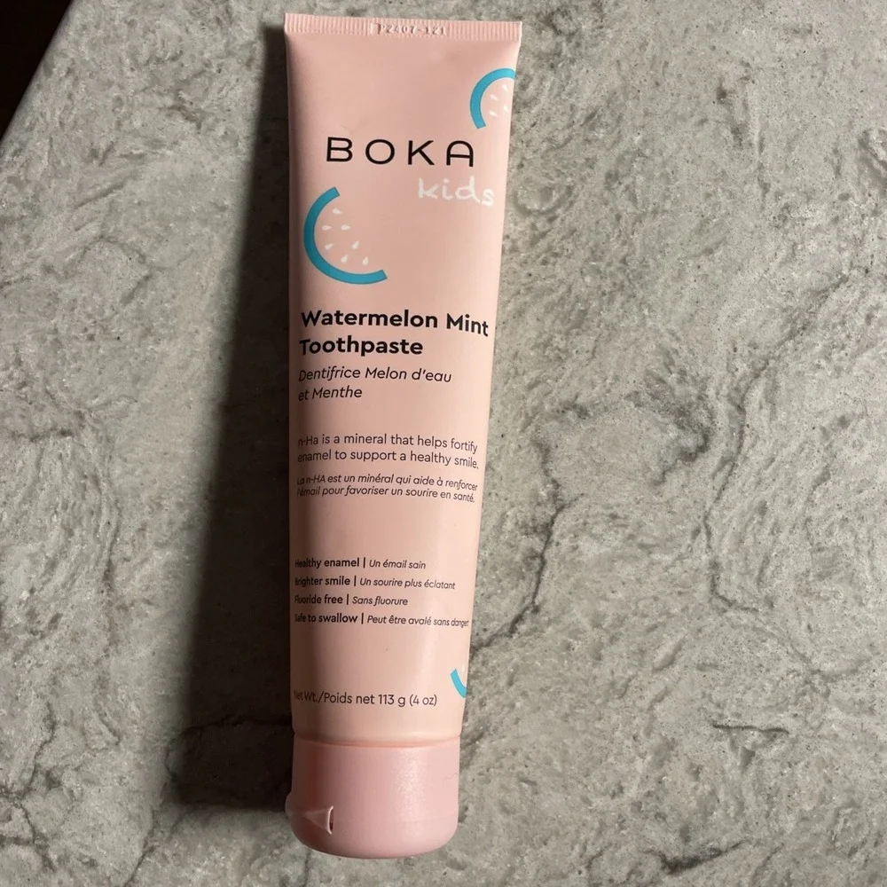 Boka Kids Fluoride Free Toothpaste Hydroxyapatite‎ Watermelon Mint 4 oz EXP 7/27